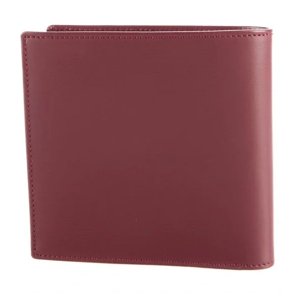 Pristine Pasha de Cartier Burgundy Leather Bifold & Coins Wallet with Gold Logo